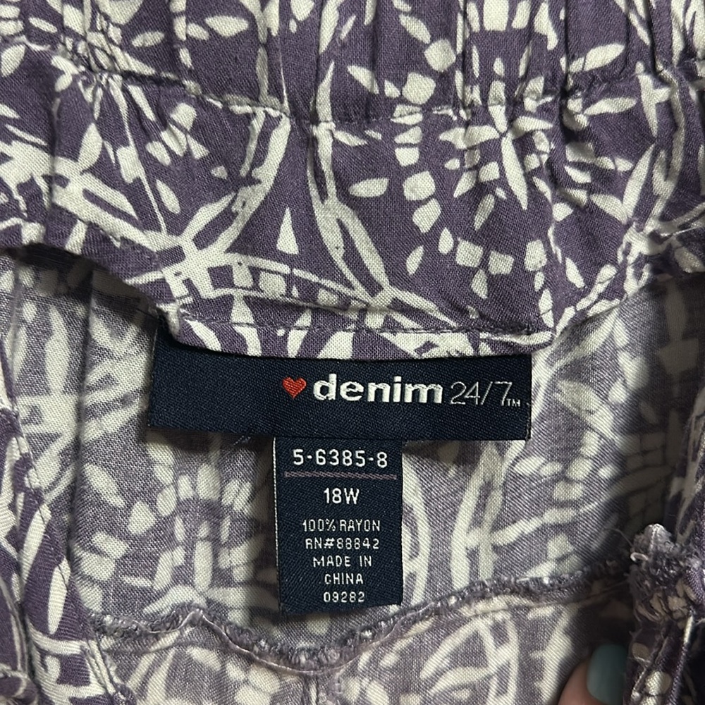 Denim 24/7 Purple and White Tank Maxi Sundress Size 18 Ruffle - Picture 3 of 7